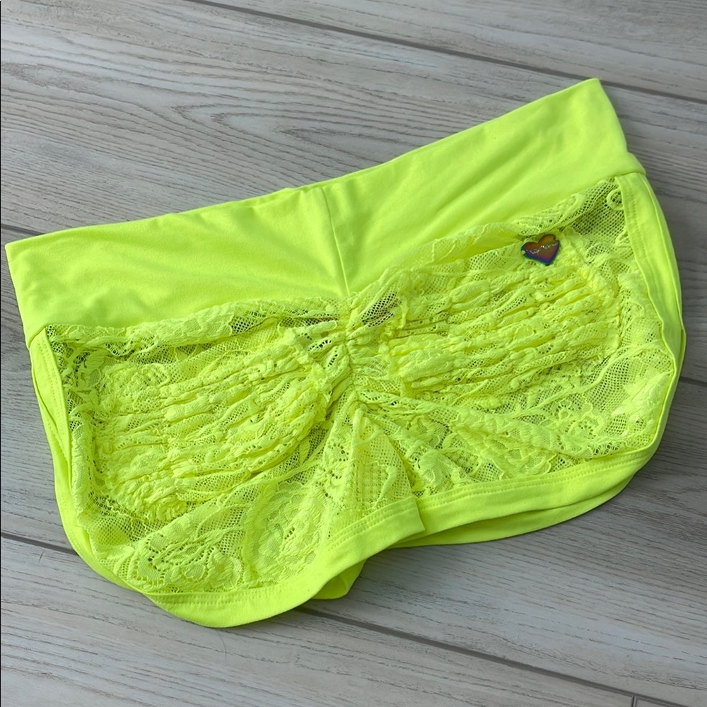 Cute Booty Lounge Neon Yellow Lace shorts